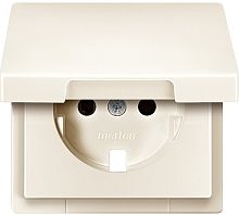 Лицевая панель Schneider Electric Merten Antique для 1-м. розетки 220Вт с крышкой бежевый картинка